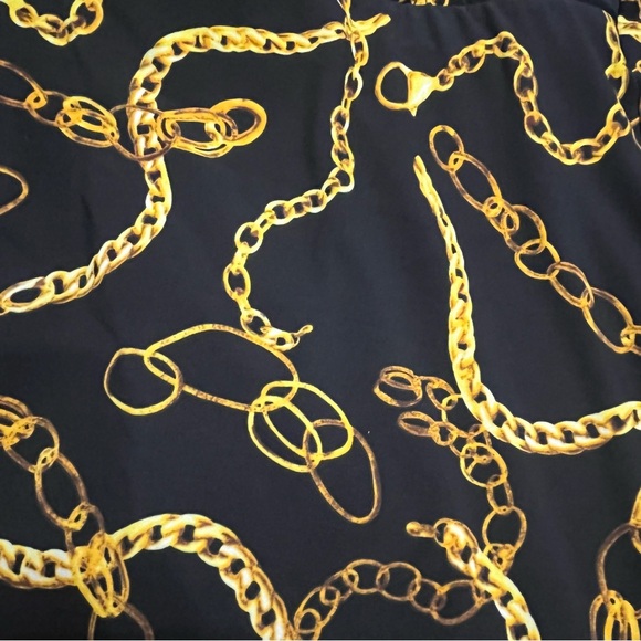 Trimshaper Swimsuit Tankini‎ 26W Black w/ Gold Chains Padded Old Money Mobwife - Picture 7 of 8